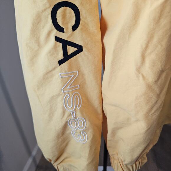 Vintage Nautica Gold/Blue Zip Up Wind Breaker Hidden Hood Mens Size XL - Picture 9 of 11